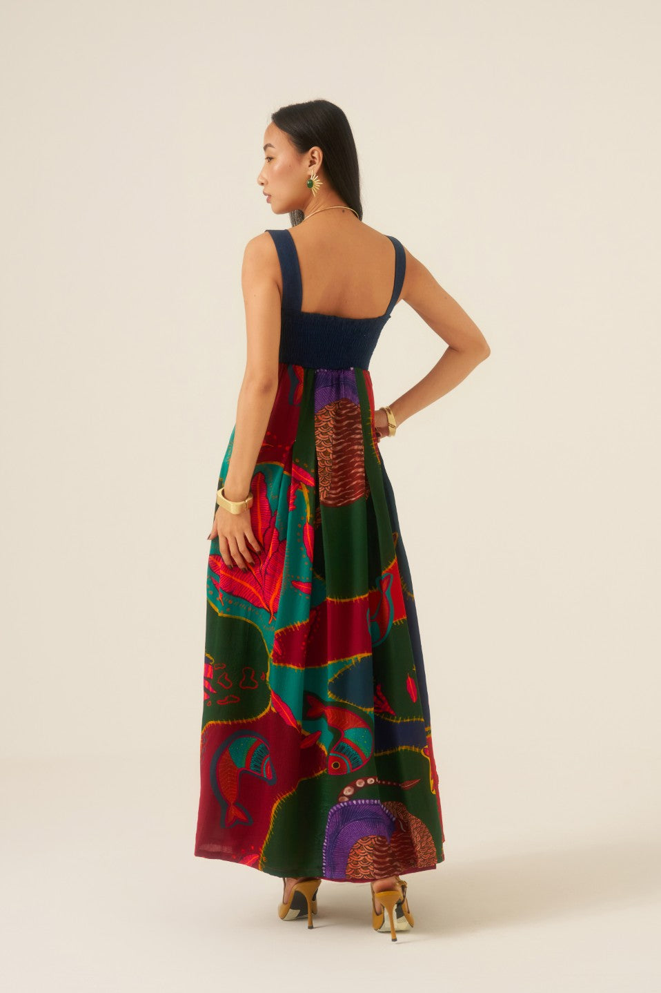 Forest Mosaic Maxi Dress