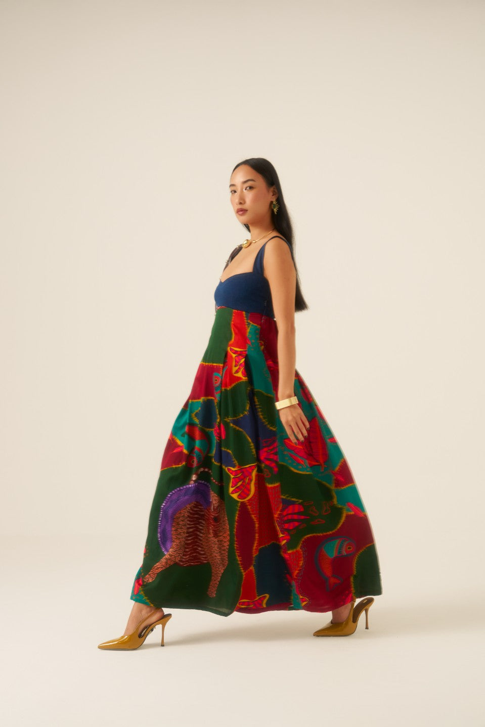 Forest Mosaic Maxi Dress