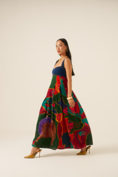 Forest Mosaic Maxi Dress