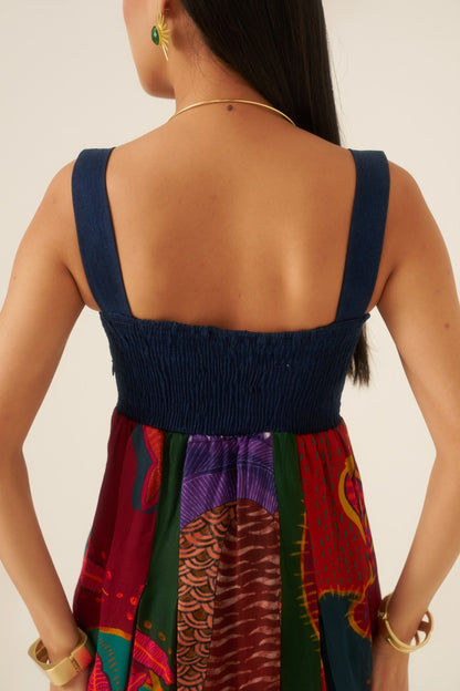 Forest Mosaic Maxi Dress